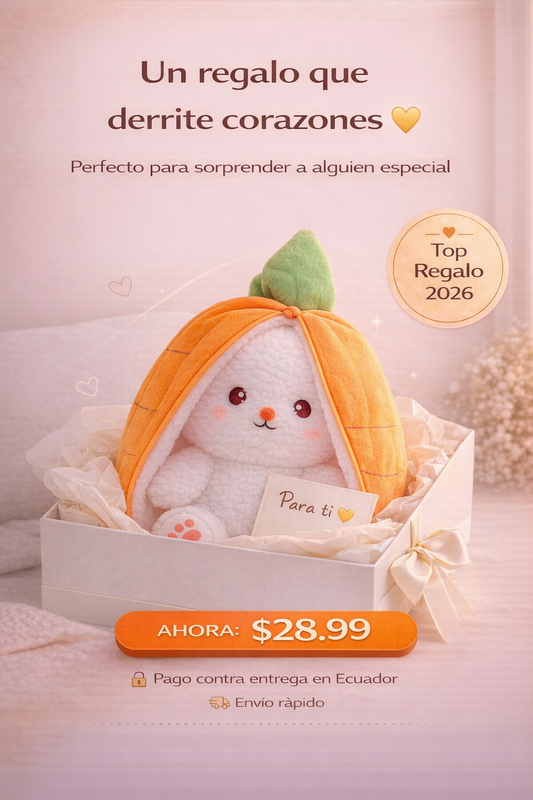 CARROT BUNNY™ Peluche transformable que convierte cualquier espacio en ternura pura